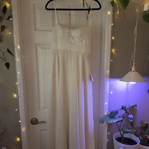 Lulu's Elegant Cream Dress